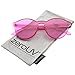 zeroUV One Piece PC Lens Rimless Ultra-Bold Colorful Mono Block Sunglasses 60mm (Pink)
