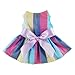 Fitwarm® Adorable Rainbow Ribbon Dog Dress Dog Shirt Dog Clothes Pet Dress, Medium