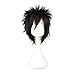 COSPLAZA Cosplay Wig Short Rock Spiky Straight Dark Black Heat Resistant Synthetic Hair 30cm Anime Hair