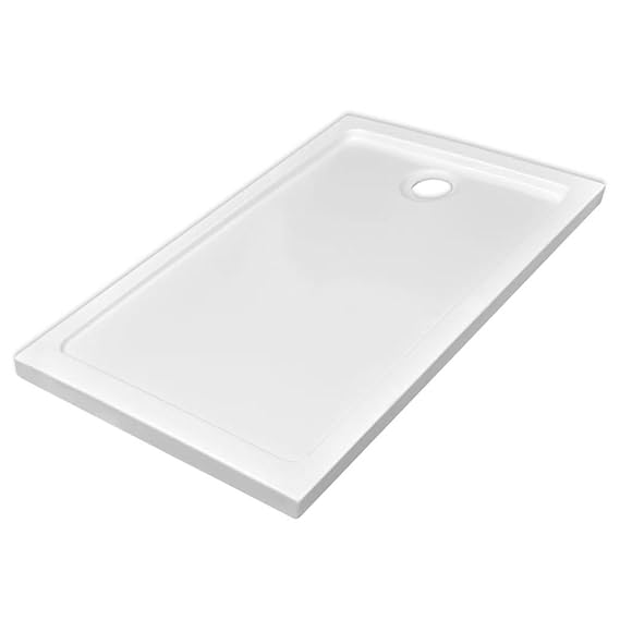 Festnight Rechteckiger ABS-Duschwanne Quadratisch Duschtasse Rutschfest Dusch-Tasse aus Robuste ABS Weiß 70x120cm