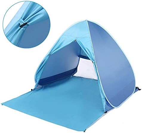 Hindom 2-3 Person Automatic Pop Up Beach Tent, UV Protection Portable Lightweight Outdoor Sun Shelter with Carrying Bag(US Stock)