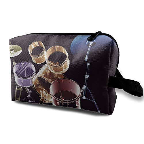 Drum Set Picture Cosmetic Bags Makeup Organizer Bag Pouch Zipper Purse Handbag Clutch Bag