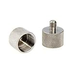 CAMVATE Thread Adapter Microphone Stand 5/8"-27 Female to 1/4"-20 Male for Camera Monitor