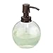 iDesign Olivia Glass Soap & Lotion Dispenser Pump, for Kitchen or Bathroom Countertops - Clear/Brushed