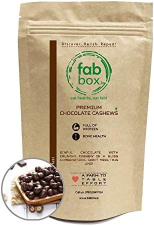 FabBox Premium Chocolate Coated Cashews Oven Roasted Sweet and Delicious Evening Snack for Kids - 100 Grams