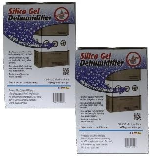 450 Gram Silica Gel Dessicant Dehumidifier, 4.5x2x7" 2 Pack