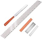 Guitar Luthier Tool, Guitar Fret Crowning Dressing File, Stainless Steel Guitar Neck Notched Straight Edge, 2 Pcs Fingerboard Guards Protectors and Grinding Stone for Fender and Gibson Electric