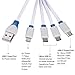 Multi Charger Znines Retractable 4 in 1 Multiple USB Charging Cable Cord Adapter with USB Type C/Micro USB Connector Ports Compatible with Phone, Pad, Galaxy S8, Android More-3ft