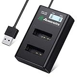 Powerextra Dual Battery Charger with USB LCD Display for Canon NB-13L Battery