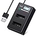Powerextra Dual Battery Charger with USB LCD Display for Canon NB-13L Battery