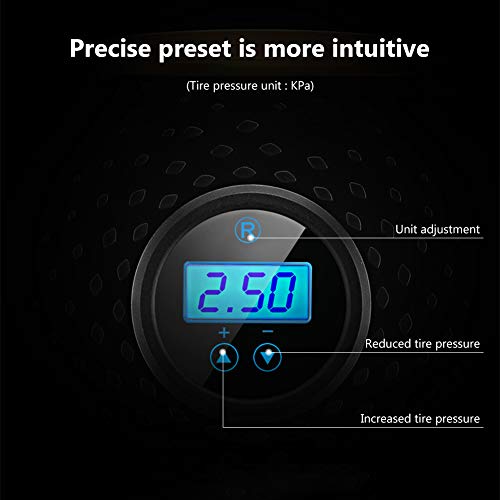 Multi-Funcion Mini Car Air Pump for Car Tires with LED Light Digital Air Pump for Commercial Vehicles, Motorcycles, Bicycles, Balls, Inflatable Cushions, Kayaks-Blue - Thumbnail 7