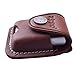 Handmade Fliptop Leather Lighter Pouch Holder Case with Pocket Belt Loop (Brown)