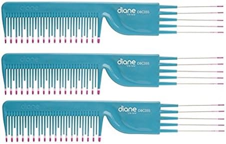 Diane Fromm Mebco Flipside Comb Steel Teeth Turquoise 3 Pieces DBC055