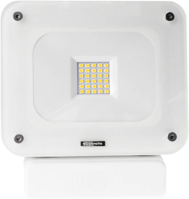 ECOBELLE® 1x LED Outdoor Flood Light 20W with Microwave Sensor 1400 Lumen (Equal to 100W) Very Slim IP65 Cool White 4000k [Energy Class A+]