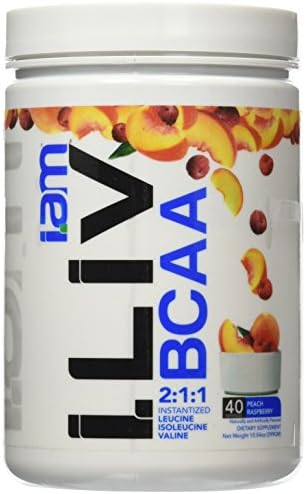 IAM SPORTS NUTRITIONALS I.Liv BCAA 2:1:1 Supplement Blends, Peach Raspberry, 40 Count
