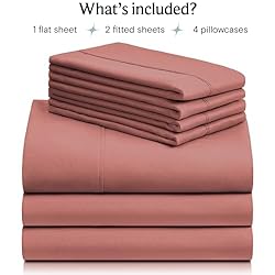 LuxClub 7 PC Sheet Set Bed Sheets Deep Pockets