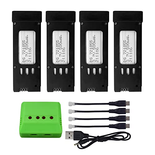 PUOO Accessory 4PCS 500mAh Lithium Battery with 4-in-1
