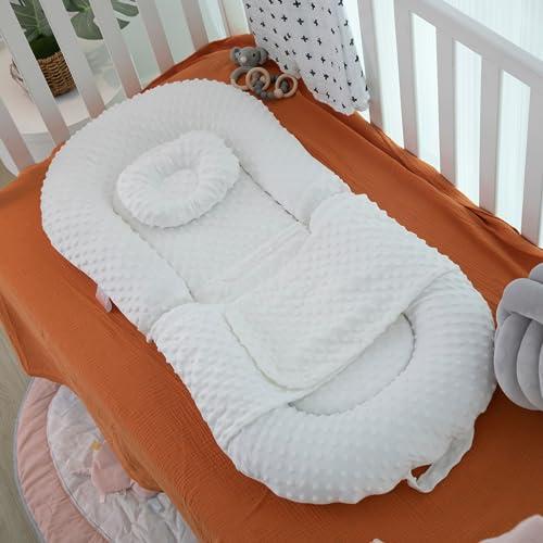 Baby Nest Lounger for Baby Girls Boys, Portable Baby Bed with