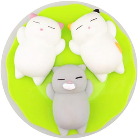 Soft Rising Squishy Toys, Squeezen Cute Mini Cat Fidget Toy Stress Reliever Kids Toy 3 PCS