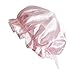 MSSilk Breathable Pure Silk Sleep Cap – Colorful Nightcap for Sleep | Hair Beauty with Lace (Pink)