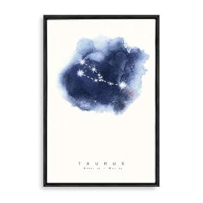 Framed Canvas Wall Art - Constellation Taurus - Giclee Painting Wall Art for Bedroom Living Room Home Decoration - 16x24 inches