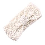 DZT1968® Baby Girl Wide Knit Turban Headband Head Wrap Hair Band Head Warm (Beige)