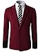 H2H Mens Slim Fit Casual One Button Blazer Jacket Of Various Colors WINE US S/Asia M (CMOBL014)