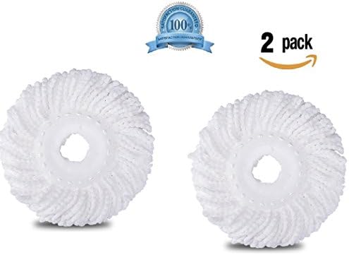 360 Spin Mop Head Refill Rotating Mop Head Replacement Micro Mop Head Refill For Standard Universal Spin Mop, Anti-abrasive Microfibers Round Mop-2 Pack