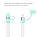 MoKo Pencil Cap Holder for Apple Pencil Cap, [3-Piece] Premium Soft Silicone Elastic Apple Pencil Cap Holder + Lightning Cable Adapter + Nib Cover for Apple iPad Pro Pencil, GREEN (Glow in Dark)