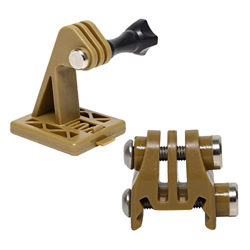 Aoutacc Picatinny Rails Airsoft Gun Rail Helmet Excavator Mounts Bracket Adapter for GoPro Action Camera (2Tan)