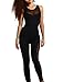 Women's Mesh Stitching Solid Color Sleeveless Black Jumpsuit Romper