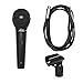Audio2000'S ADM1064B Professional Cardioid Dynamic Microphone with 20ft Cable, Microphone Clip and Hard PVC Carrying Case