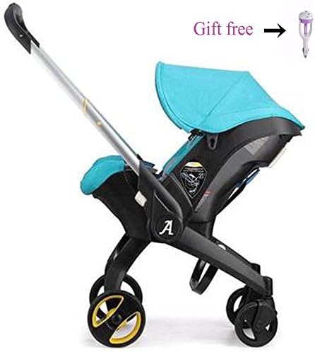 Fashion Travel System 3 in 1 (Cradle + Baby Stroller + Basket) , Lightweight Portable Pushchair for Newborns, 3 Modes Can Be Converted without Disassemble (blue)