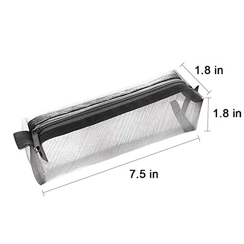 Kinhshion Mesh Pen Bag Pencil Case Makeup Tool Bag Storage Pouch Purse