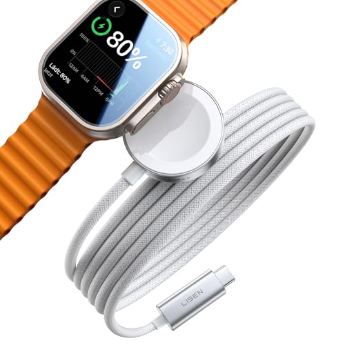 LISEN 2025 5W for Apple Watch 11 10 Charging Cable USB C (1.5 m) 4.9FT