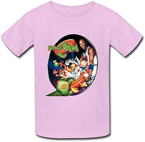Ambom Youth Space Jam Kids Boys And Girls Short Sleeves T-Shirt S Pink
