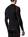 TSLA CLSX Men's UPF 50+ Long Sleeve Compression Shirts, Athletic Workout Shirt, Water Sports Rash Guard, Zero Top Black & Red, Medium