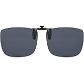 CAXMAN Polarized Clip On Sunglasses Over Prescription Glasses for Men Women UV Protection