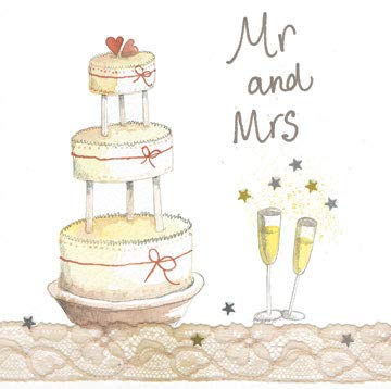 ALEX CLARK MR and Mrs Wedding Card - Greeting Cards - Cake - Celebration - Just Married - Marriage - Cards for Couple