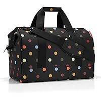 reisenthel Allrounder L Large Weekender Bag, Versatile 6-Pocket Padded Duffel, Dots