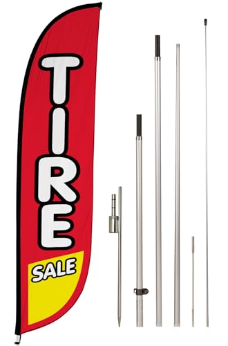 LookOurWay Feather Flag Pole Kit - 12 Feet Tall Advertising Flag Banner with Fi…