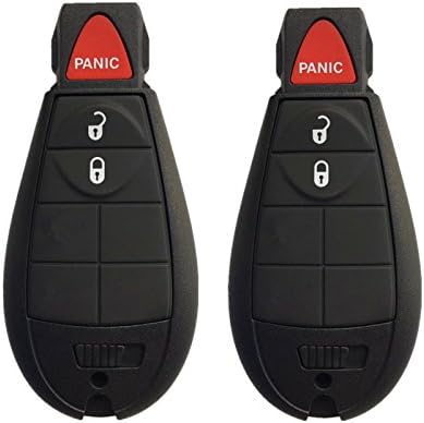 Dudely New Uncut Keyless Remote Fobik Key Fob Replacement for Compatible with Chrysler, Dodge, Jeep, and Volkswagen Vehicles That Use M3N5WY783X(Inclue Electronic,Chip,Battery)-2 PACK