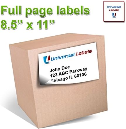 Universal LabelsFull Page Labels, 8.5" x 11", Vertical Slit on Back for a Simple Peel - 1000 Sheets