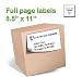 Full Page Shipping Labels, 8.5" x 11" Label, Vertically Slit on Back for Smooth Peel - Matte White - Permanent Adhesive (100 Sheets) primary