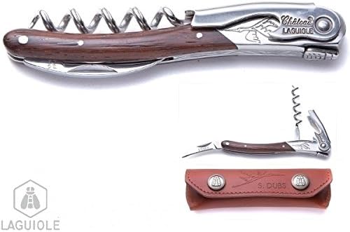LAGUIOLE corkscrew, sommelier signed by Serge Dubs, European Champion in 1988 and World 1989. In his career, he is notably Master sommelier at 'Auberge de l'Ill' in Alsace. Authentic genuine Chateau Laguiole. Hand made in France. Delivered with personalized leather case