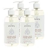 Puracy Natural Liquid Hand Soap, Moisturizing Gel Hand Wash, Lavender & Vanilla, 12 Ounce (4-Pack)
