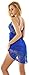 ADOREJOY Lingerie for Women Babydoll Lace Nightgown Mesh Bridal Wedding Sleepwear(Blue,S)