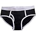 Bella Ladies Cotton/Spandex Logan Boy Brief Panties Underwear - Black/White