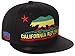 California Republic Unisex Flat Bill Visor Flag Bear Adjustable Plastic Snapback Hat Cap - Jamaica Black