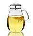 Glass Water Pitcher,50 Oz Carafe with Lid,Glass Water Jug with Particular Coaster and Brush,Glass Water Jar